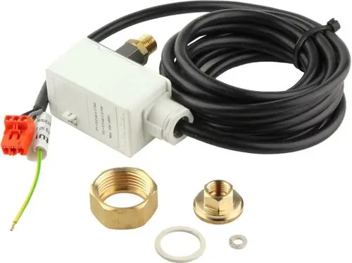 Bosch Druckwächter mit Adapter, kabellose Verbindung, inklusive Metallmutter, Unterlegscheibe und Dichtungsringen zur Installation.